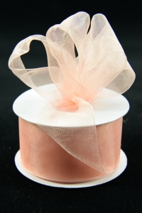 Organza Ribbon , Peach, 1.5 Inch x 25 Yards (1 Spool) SALE ITEM